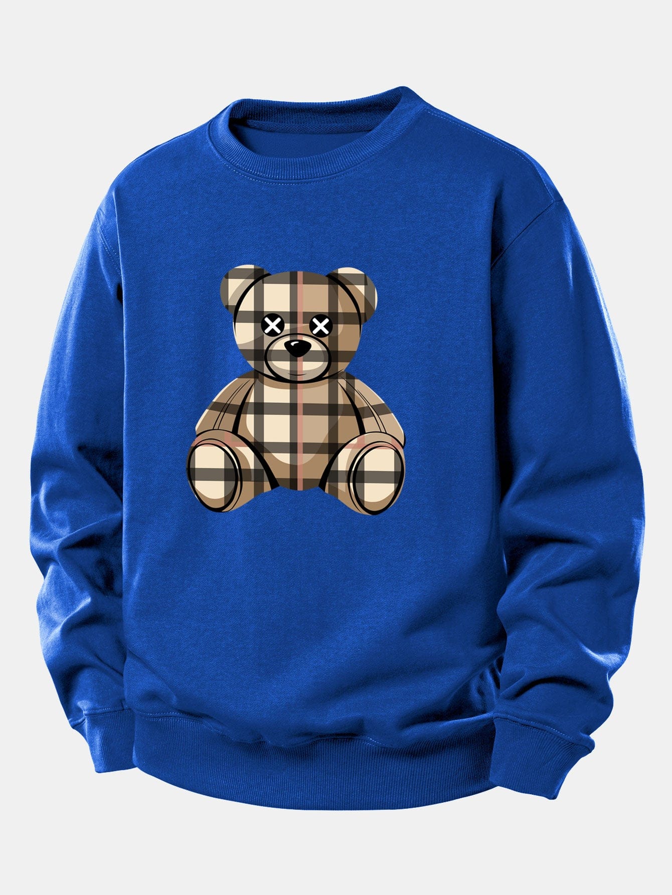 Velira Sweatshirts Mėlyna / XS Tikrinto Lokio Spaudas Laisvas Palaidinukas