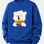 Velira Sweatshirts Mėlyna / XS Žiovaujantis Šuniukas Spauda Laisvas Fit Džemperis