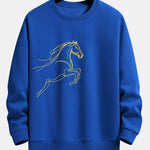 Velira Sweatshirts Mėlyna / XS Žirgo Metų Grafikos Laisvalaikio Fit Palaidinė
