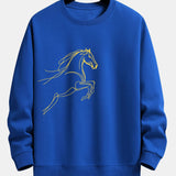 Velira Sweatshirts Mėlyna / XS Žirgo Metų Grafikos Laisvalaikio Fit Palaidinė