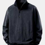 Velira Sweatshirts Pilka / S Ketvirčio užtrauktuko veliūrinis megztinis su raglan rankovėmis