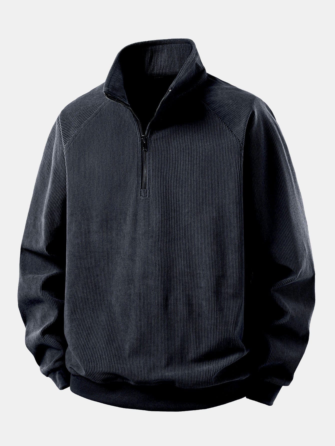Velira Sweatshirts Pilka / S Ketvirčio užtrauktuko veliūrinis megztinis su raglan rankovėmis