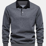 Velira Sweatshirts pilka / S Kontrasto Polo Apykaklės Megztinis