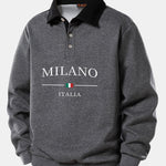 Velira Sweatshirts Pilka / S Milano Spausdinimo Kontrasto Polo Apykaklės Megztinis