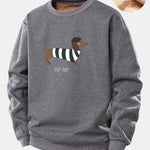Velira Sweatshirts Pilka / S Prancūziško takso rašto Teddy fliso pamušalu megztinis