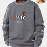 Velira Sweatshirts Pilka / S Prancūziško takso rašto Teddy fliso pamušalu megztinis