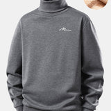 Velira Sweatshirts Pilka / S Vyrų Print Teddy Fleece Pamušalu Kaklo Megztinis