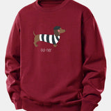 Velira Sweatshirts Raudona vyninė / XS Prancūzų taksų spauda laisvo kirpimo džemperis