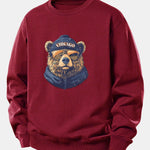 Velira Sweatshirts Raudona / XS Čikagos Akiniai nuo saulės Lokio Spauda Laisvas Fit Megztinis