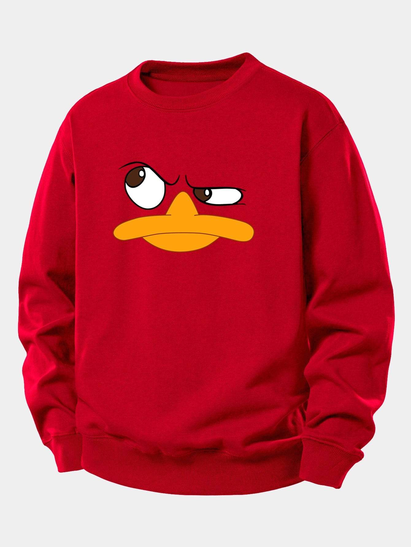 Velira Sweatshirts Raudona / XS Emotikonų antis spauda laisvo kirpimo džemperis