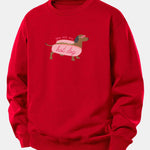 Velira Sweatshirts Raudona / XS Karštas Šuo Daksas Spauda Laisvas Palaidinukas