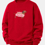 Velira Sweatshirts Raudona / XS Karštas Šuo Daksas Spauda Laisvas Palaidinukas