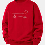 Velira Sweatshirts Raudona / XS Linijos taksų spaudas laisvas džemperis