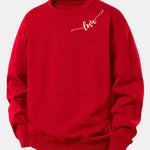 Velira Sweatshirts Raudona / XS Meilės Spauda Laisvo Kirpimo Moteriškas Megztinis