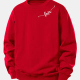 Velira Sweatshirts Raudona / XS Meilės Spauda Laisvo Kirpimo Moteriškas Megztinis