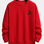 Velira Sweatshirts raudona / XS Meškiuko Spaudas Atsipalaidavęs Džemperis