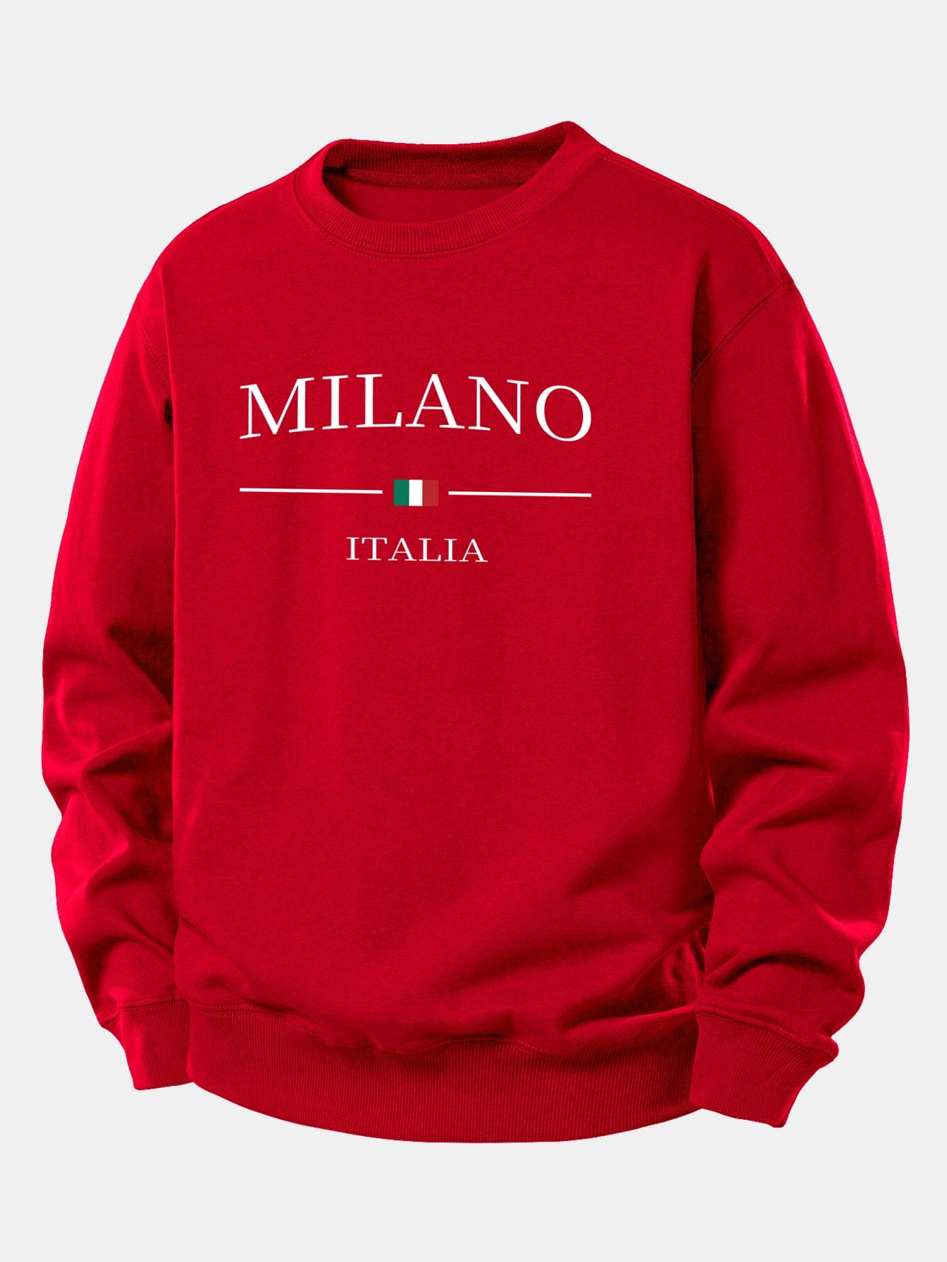 Velira Sweatshirts Raudona / XS Milano Spaudos Laisvas Fit Mikina