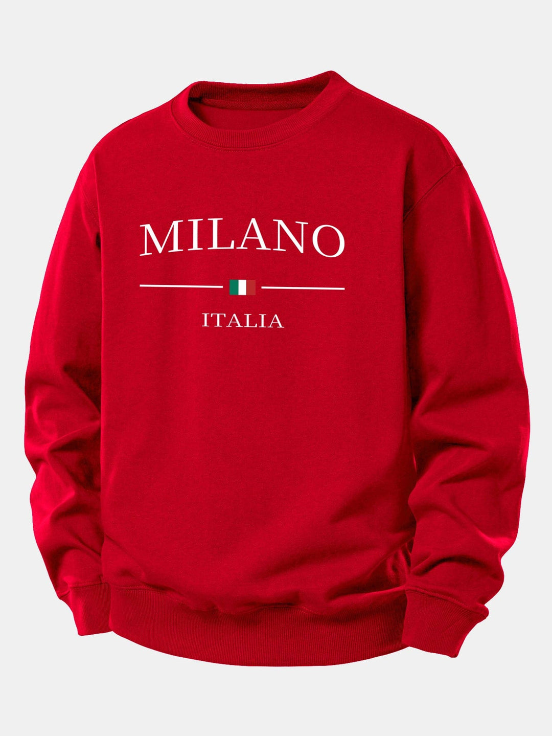 Velira Sweatshirts Raudona / XS Milano Spaudos Laisvas Fit Mikina