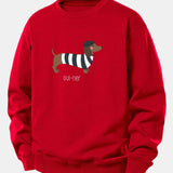 Velira Sweatshirts Raudona / XS Prancūzų taksų spauda laisvo kirpimo džemperis