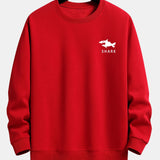 Velira Sweatshirts Raudona / XS Šalikas su ryklių spauda, laisvas kirpimas