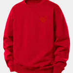 Velira Sweatshirts Raudona / XS Širdies dėlionės spaudinys laisvo kirpimo džemperis