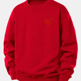 Velira Sweatshirts Raudona / XS Širdies dėlionės spaudinys laisvo kirpimo džemperis