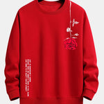 Velira Sweatshirts raudona / XS Sloganas Rožių Spauda Laisvas Fit Palaidinė