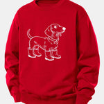Velira Sweatshirts Raudona / XS Šuo Batai Spaudiniu Laisvalaikio Fit Palaidinukė