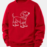 Velira Sweatshirts Raudona / XS Šuo Batai Spaudiniu Laisvalaikio Fit Palaidinukė