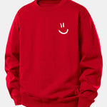 Velira Sweatshirts Raudona / XS Šypsenėlės Spausdinimo Atsipalaidavęs Fit Megztinis