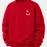 Velira Sweatshirts Raudona / XS Šypsenėlės Spausdinimo Atsipalaidavęs Fit Megztinis