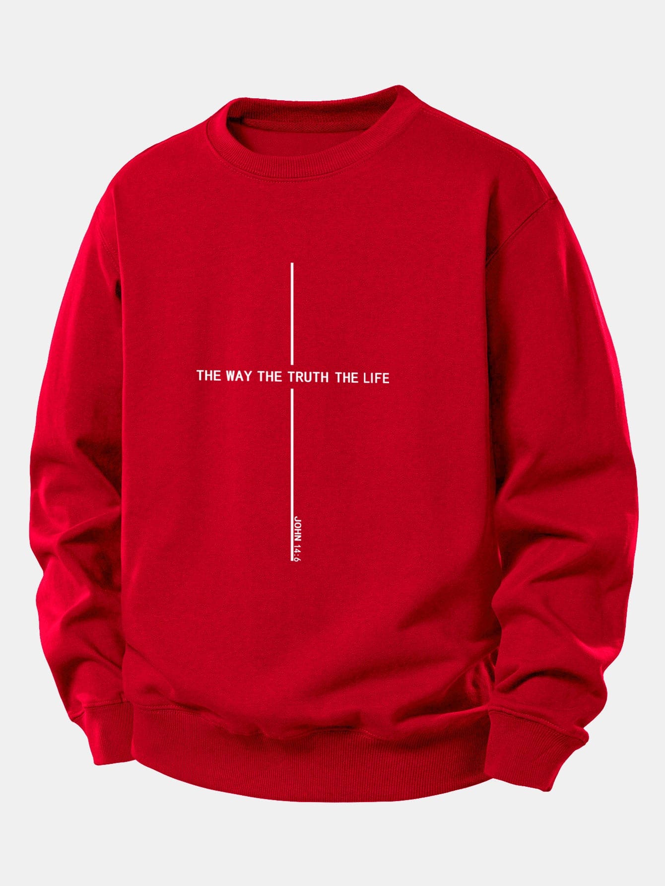 Velira Sweatshirts Raudona / XS Tikėjimo spauda laisvo kirpimo džemperis