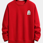 Velira Sweatshirts raudona / XS Vaiduoklis, geriantis kavą, spauda, laisvas kirpimas, džemperis