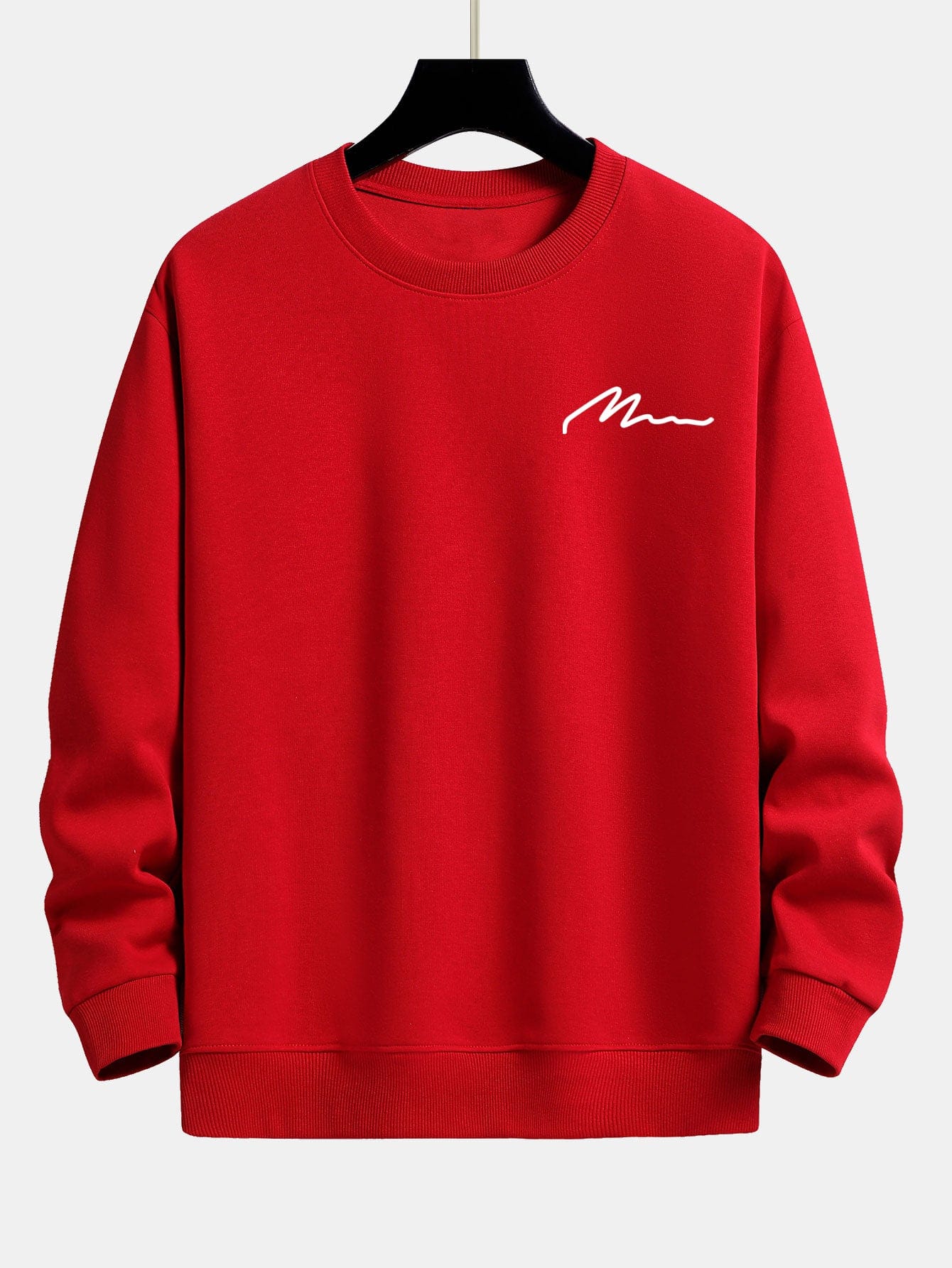 Velira Sweatshirts Raudona / XS Vyrų šūkio spaudos laisvo kirpimo džemperis