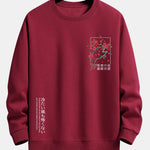 Velira Sweatshirts raudonmedžio / S Sakuro žiedų šūkio spauda laisvo kirpimo džemperis