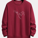 Velira Sweatshirts raudonmedžio / S Šuo Linijos Piešimo Spauda Atsipalaidavęs Dydis Palaidinukė