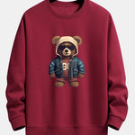 Velira Sweatshirts raudonmedžio / XS Lokys Odinėje Striukėje Spauda Laisvas Švarkas