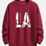 Velira Sweatshirts raudonmedžio / XS Los Andželo spauda laisvo kirpimo džemperis