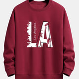 Velira Sweatshirts raudonmedžio / XS Los Andželo spauda laisvo kirpimo džemperis