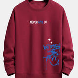 Velira Sweatshirts raudonmedžio / XS Niekuomet nepasiduok Šypsenėlės Spauda Laisvo Kirpimo Megztinis