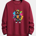 Velira Sweatshirts raudonmedžio / XS Spalvingo Lokio Spauda Atsipalaidavęs Palaidinukas