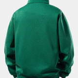 Velira Sweatshirts Relaksuotas amerikietiškos vėliavos spausdinimo ketvirčio užtrauktuko džemperis