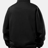 Velira Sweatshirts Relaksuotas amerikietiškos vėliavos spausdinimo ketvirčio užtrauktuko džemperis