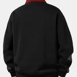 Velira Sweatshirts Relaksuotas Fit Kontrasto Polo Džemperis