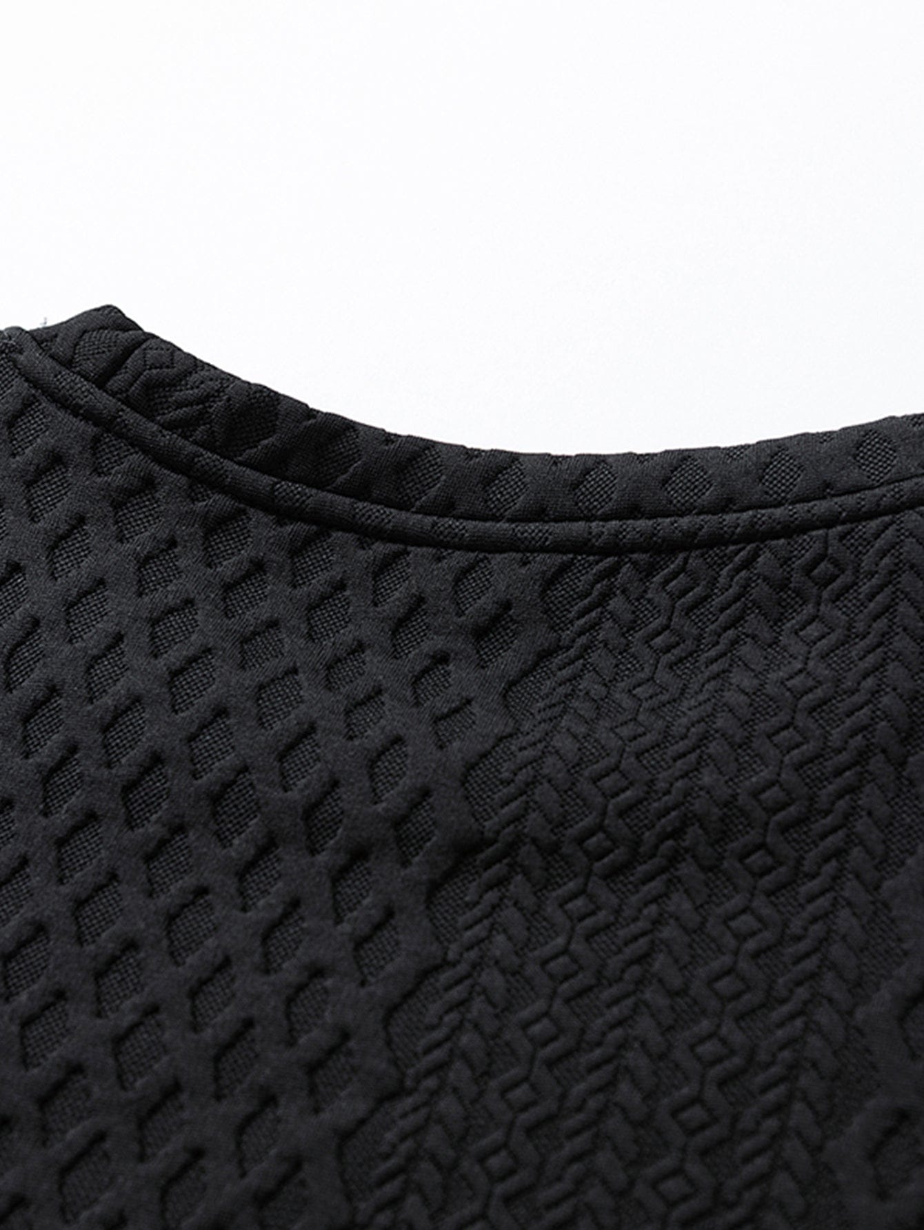 Velira Sweatshirts Relax Fit Geometrinis Žakardo Crew Neck Megztinis