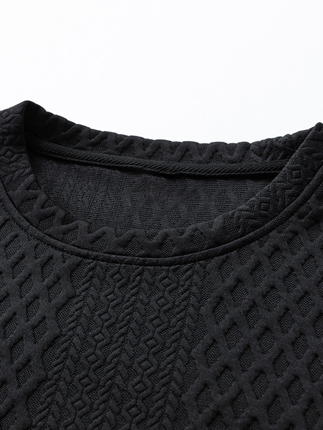 Velira Sweatshirts Relax Fit Geometrinis Žakardo Crew Neck Megztinis