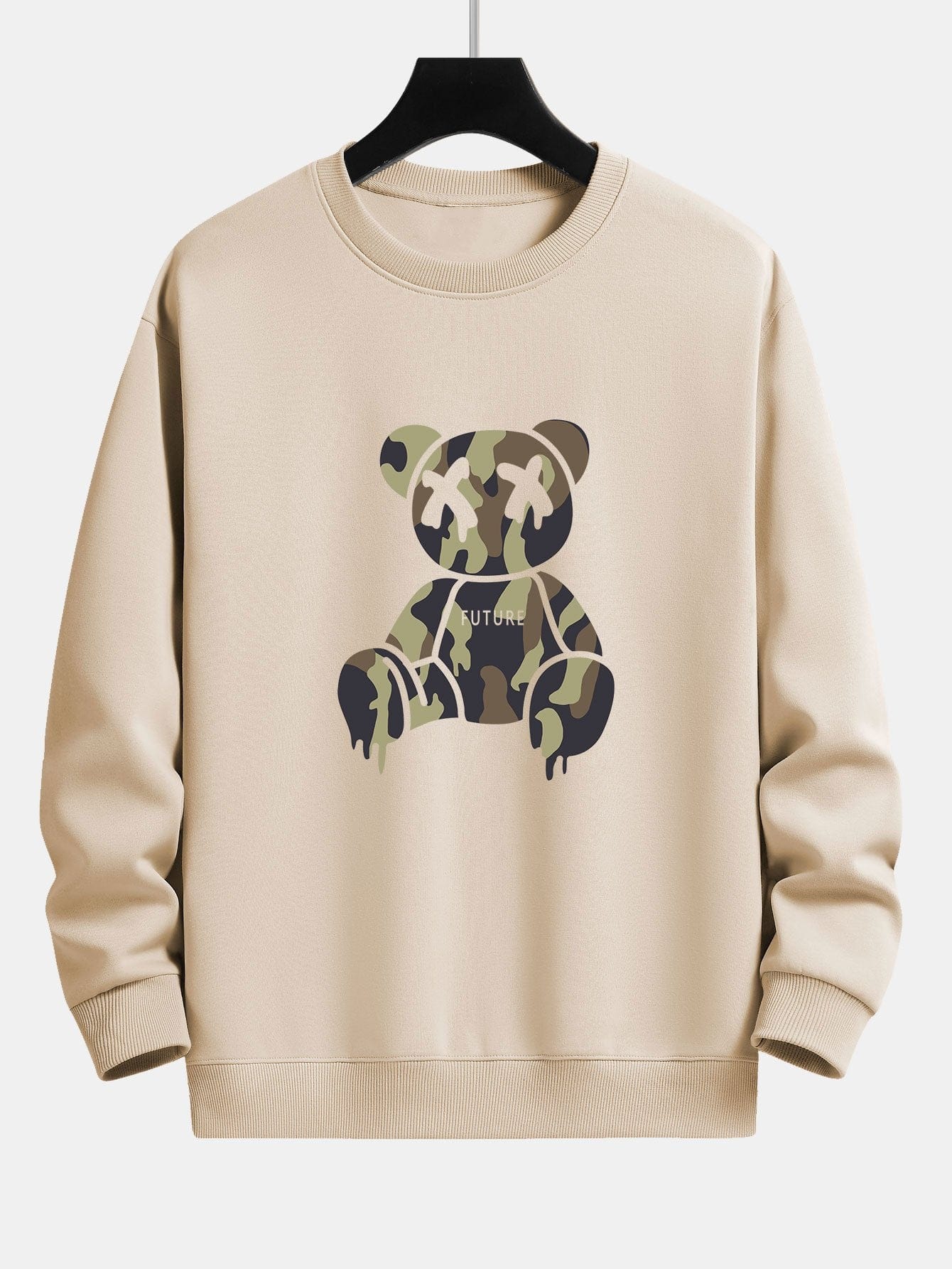 Velira Sweatshirts ruda / S Kamikadze ištirpstančio meškos rašto laisvo kirpimo džemperis