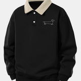 Velira Sweatshirts Ruda / XS Atsipalaidavęs Pritaikymas Šunų Spausdinimo Kontrasto Polo Megztinis