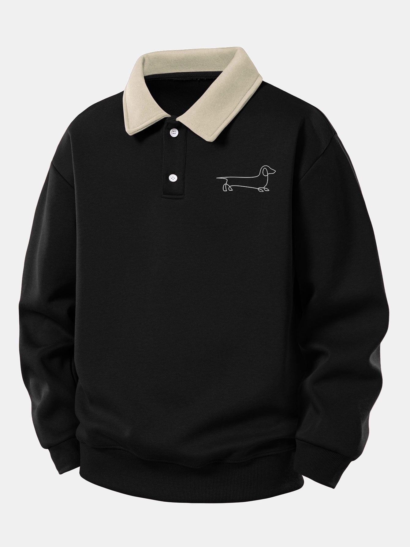 Velira Sweatshirts Ruda / XS Atsipalaidavęs Pritaikymas Šunų Spausdinimo Kontrasto Polo Megztinis