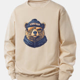 Velira Sweatshirts Ruda / XS Čikagos Akiniai nuo saulės Lokio Spauda Laisvas Fit Megztinis